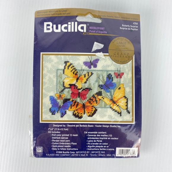 Bucilla Needlepoint Kit Butterfly Surprise 7X5 inch - Picture 1 of 7